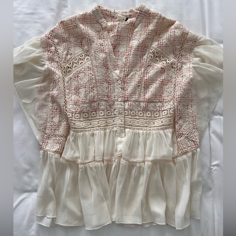 Lace Boho Anthropologie Blouse - Picture 5 of 12